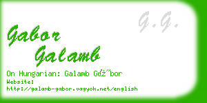 gabor galamb business card